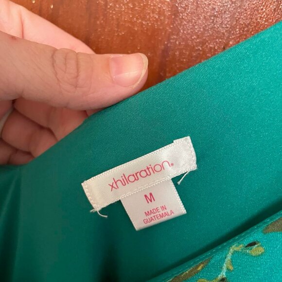 Xhiliration Green Floral Slip Dress - Picture 4 of 5